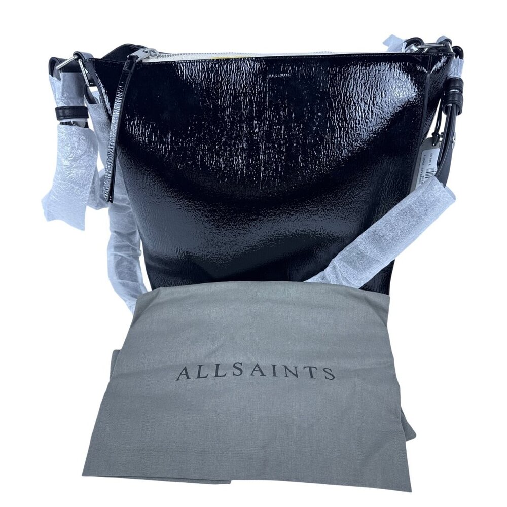 AllSaints Kita Crossbody (Black Shine 1)‎ Cross Body Handbags
